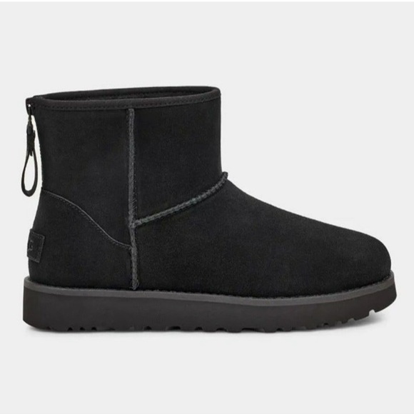 UGG Shoes - UGG NEW Classic Mini Logo Zip Boots Black Size 9